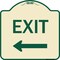 Signmission Designer Series-Exit With Left Arrow, Tan & Green Heavy-Gauge Aluminum, 18" H, 18" L, TG-1818-9843 A-DES-TG-1818-9843 - alternate 1